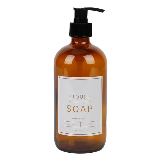 Dispensador De Jabón Vintage Ambar 500 Ml  Ámbar