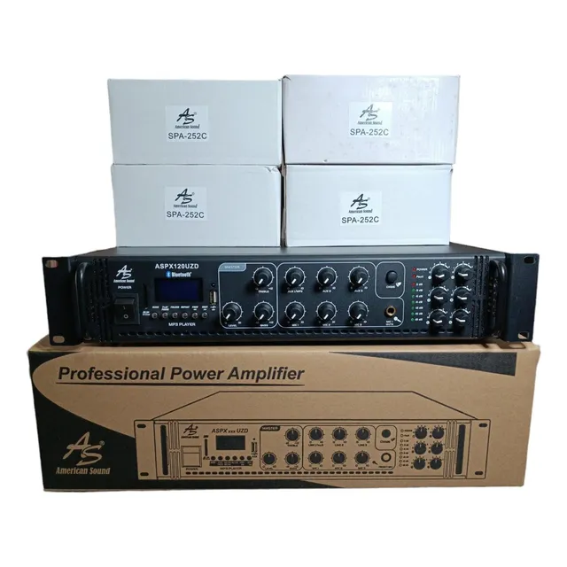 Sonido Ambiental Amplificador 6 Zonas + 4 Parlantes Techo