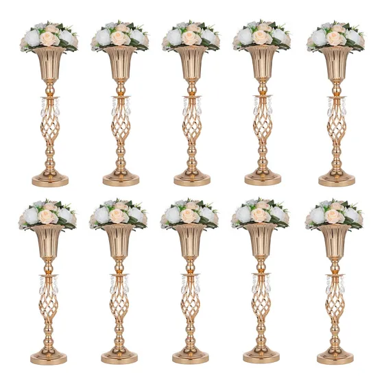 Paquete De 10 Jarrones De Centro De Mesa De Flores De Crist.