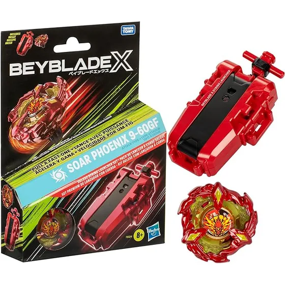 Beyblade X Acelera Y Gana Lanzador Soar Phoenix 9-60gf Color Rojo