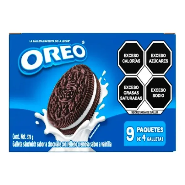 Oreo Clásicas Galletas Chocolate Con Relleno 9 Paquetes 378g