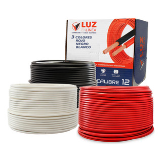 Pack Con 3 Rollos 100m Cable Calibre 12 Rojo, 100m Calibre 12 Negro Y 100m Calibre 12 Blanco, Thw Cca Pvc 75°c Marca Luz En Linea Pack Con 3 Rollos 100m Cable Calibre 12 Rojo, 100m Calibre 12 Negro Y 100m Calibre 12 Blanco, Thw Cca Pvc 75°c Marca Luz En Linea