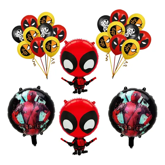 Globos De Cumpleaños Decoración Deadpool Fiesta Temática