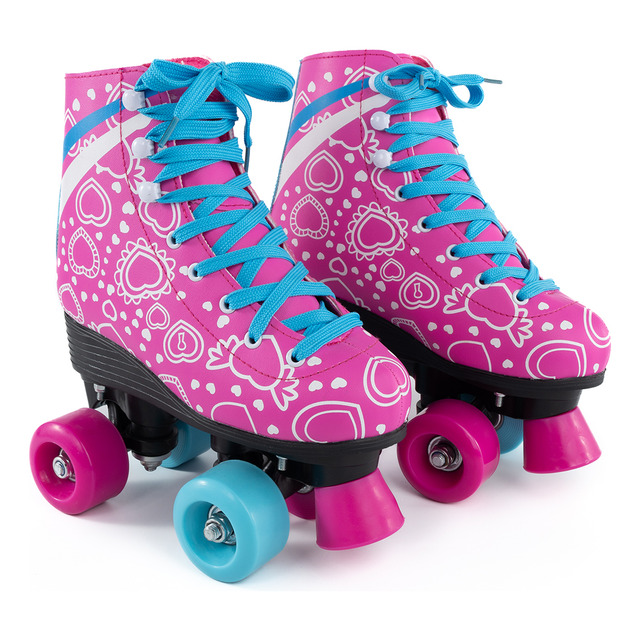 Patins Profissional Infantil 4 Rodas Roller 34 40 Luna Rosa Patins Profissional Infantil 4 Rodas Roller 34 40 Luna Rosa