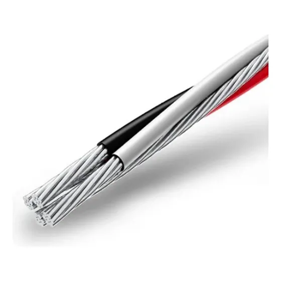 30 Metros Cabo Multiplexado Alumínio Quadruplex 120mm 3+1nu Cor Preto Cinza Vermelho E O Neutro Nu Desencapado 127/220v
