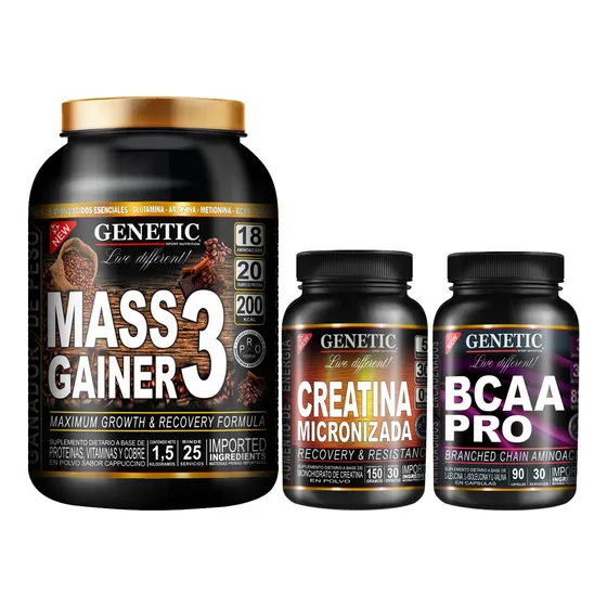 N1 Aumento Muscular Genetic Gainer Creatina Aminoacidos Bcaa