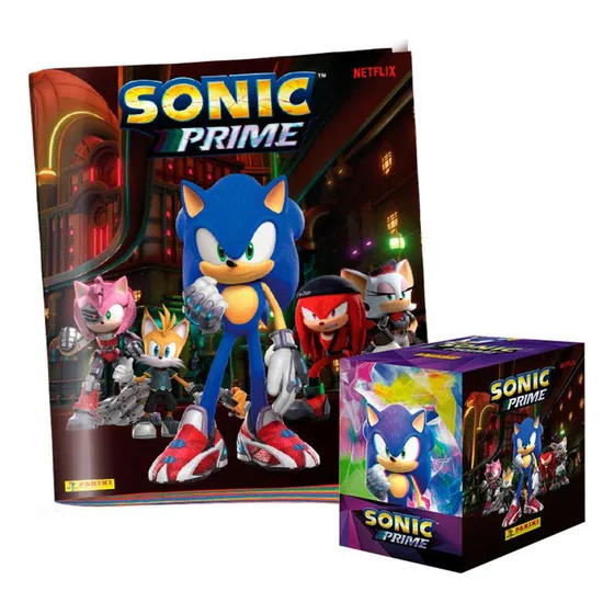 Álbum Panini Tapa Blanda Sonic Prime + Paquetón