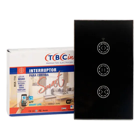 Interruptor Smart Cortina Persiana Wifi Tactil Tecla