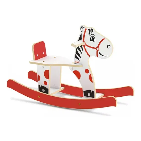 Gangorra Cavalinho Infantil Madeira Balanco Vermelho Junges