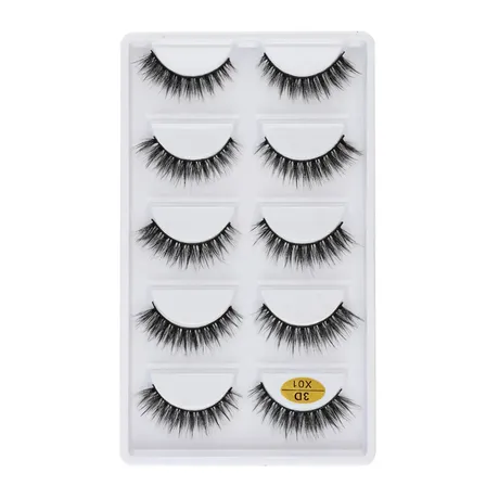 5 Pares De Cilios Posticos Estilo 3d Mink Naturais Maquiagem X01 Naturais Cilios Postiço Extensao Cilios