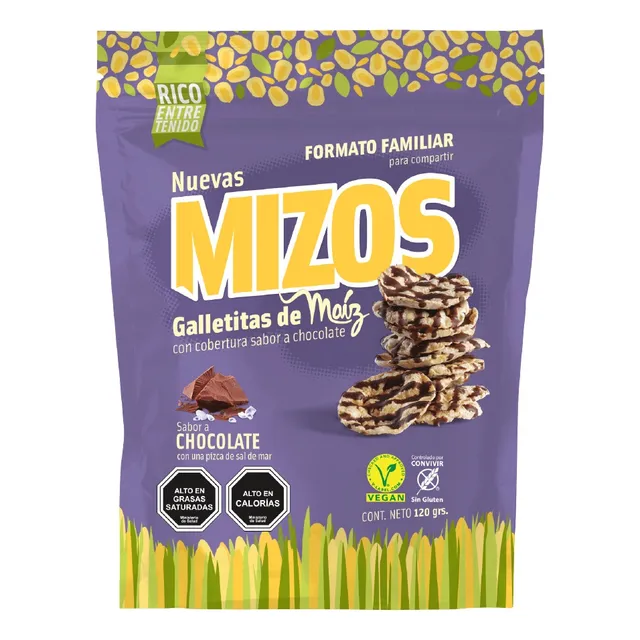 Galleta Mizos Maíz Chocolate 120 Grs.