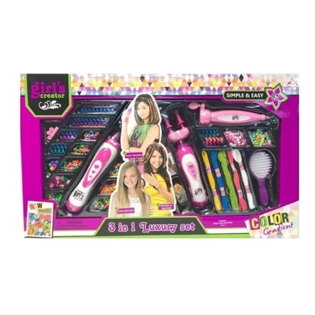 Set 3 En 1 Para Hacer Pulseras Chaquiras Girl`s Creator