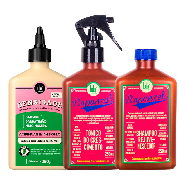 Kit Lola From Rio - Acidificante E Shampoo E Tônico Rapunzel