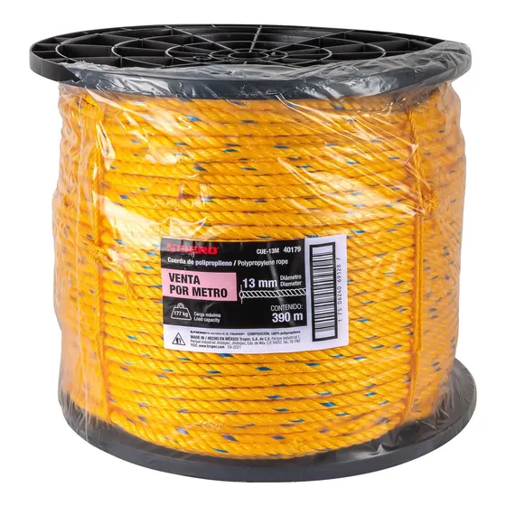 Metro De Cuerda Amarilla 13mm En Rollo De 390m, Fiero 40179