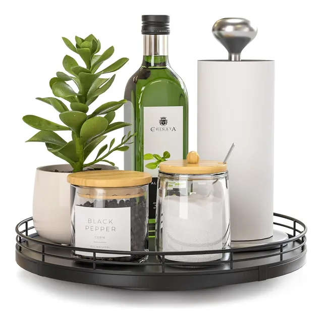 10 Mesa Giratoria Giratoria De Madera De Roble, Lazy Susan