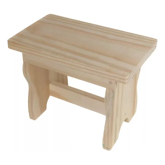Banquito Taburete De Madera Proyectarte Reforzado, Alto 26cm