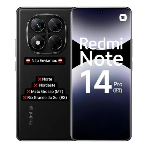 Xiaomi Redmi Note 14 Pro 5g Preto 256 GB 8 RAM 200 mpx (Novo com