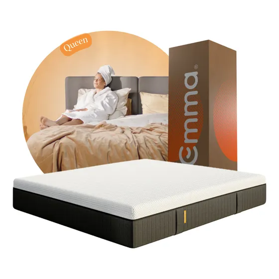 Colchón Emma Hybrid Deluxe Queen Size | Regula Tu Temperatura | Espuma Viscoelástica | Firmeza Media | Lujo, Soporte y Comodidad | 160x190cm