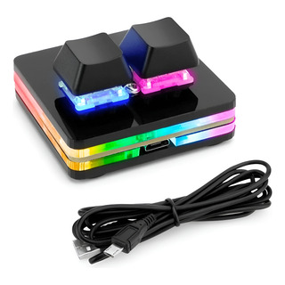 Mini Teclado 2 Teclas Rgb Macropad Mecânico Red Switch Usb-c Mini Teclado 2 Teclas Rgb Macropad Mecânico Red Switch Usb-c
