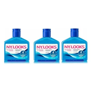 Kit 03un Gel Fixador 240g Ny Look Azul Fixação Mega Forte