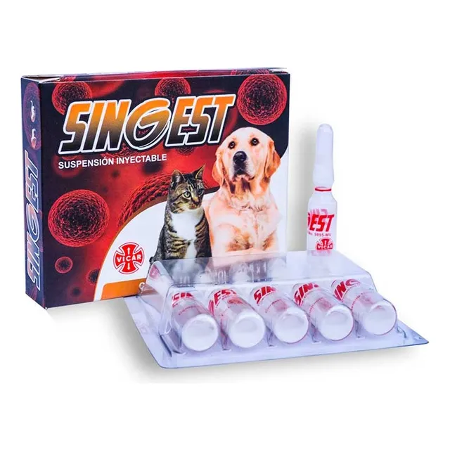 Anticonceptivo Canino Y Felino Singest Caja 6 Ampollas