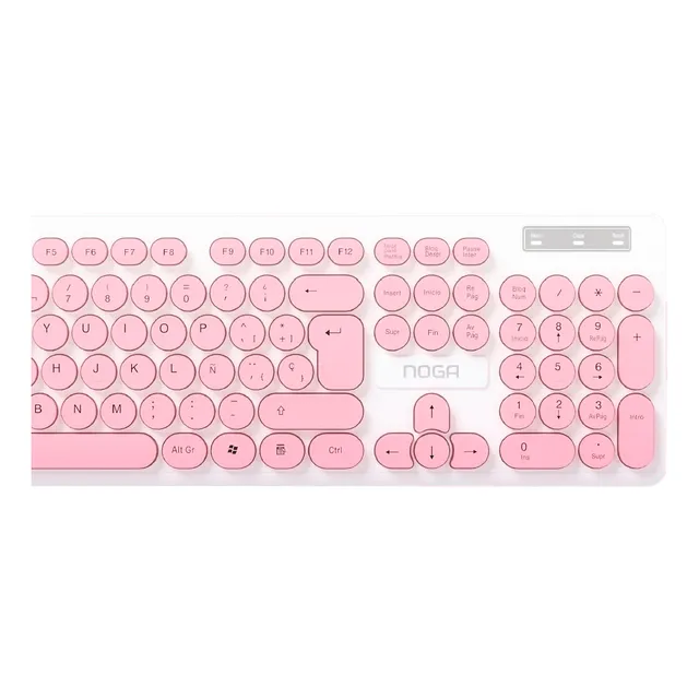 Teclado Usb Diseño Slim Nkb-580 Noga Teclado Rosa Idioma Español
