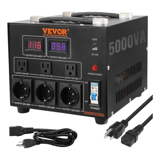 Transformador Convertidor De Voltaje Vevor 5000w 110v A 220v