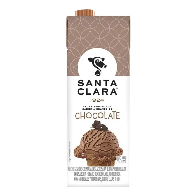 Leche Uht Santa Clara Helado de Chocolate 750ml