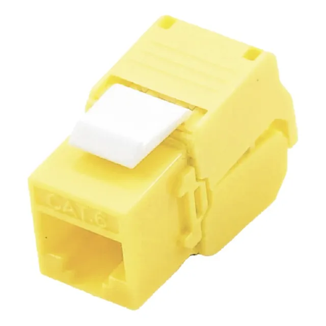 Conector Jack Cat6, Amarillo Toolless 10pzas, Lp-kj-610-ttye