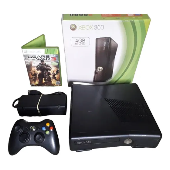 Vídeo Game Xbox 360 + Controle + Jogo Aleatório Com 3 Meses De Garantia Em 12 Vezes Sem Juros