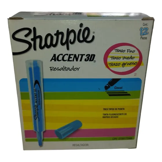 Resaltador Sharpie Accent 3d Naranja Y Azul (cj X 12 Und)