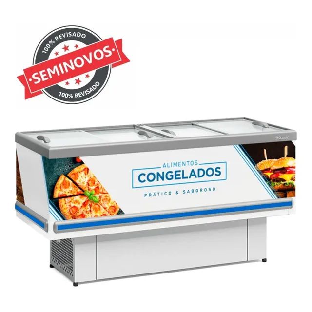 Ilha Expositor Congelados E Resfriados Standard Preta Usado
