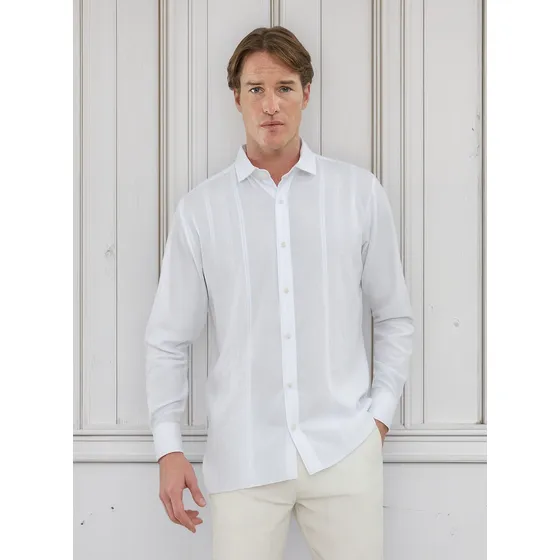 Camisa Guayabera De Hombre  Patprimo Color Blanco #44030397