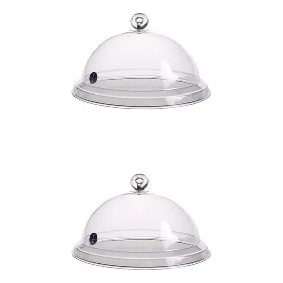 2x Tapas Domo Transparentes Portátiles Para Carne Ahumada