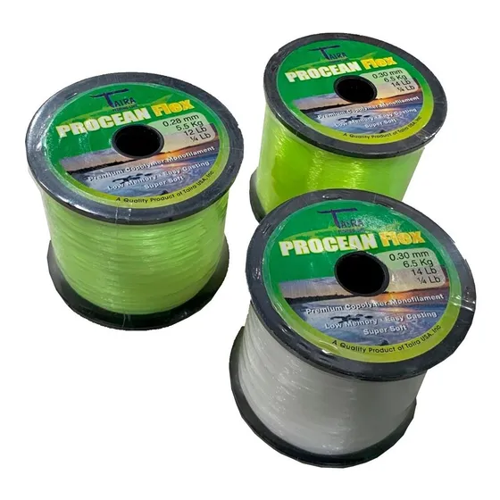 Bobina De Nylon Taira Flex 1/4lbs 0.30mm 1200mts 14lbs Color Amarillo