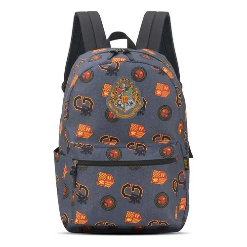 Mochila Costas Juvenil Gryffindor Harry Potter Cinza Luxcel
