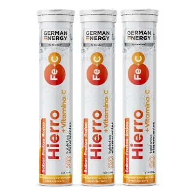 Hierro + Vitamina C Efervescente Pack X3 German Energy