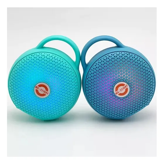 Parlante Portatil Bluetooth Redondo Efecto Luces Led Rgb