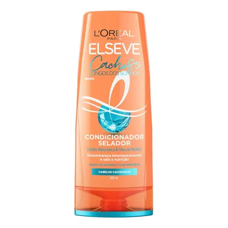 Condicionador Selador Cachos Longos Dos Sonhos Com Ácido Hialurônico E Óleo De Rícino, Nutrição Profunda E Definição, Elseve L'oréal Paris, 400ml