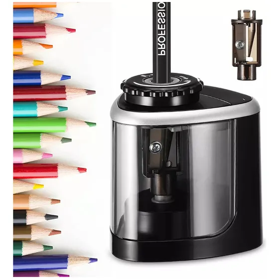Sacapuntas Eléctrico - Afilador De Lápices Automático Negro Sacapuntas Manual Ajustable De Escritorio. Sacapuntas De Dibujo Especial Para Lápices, Ajustable Para Gruesos Y Finos