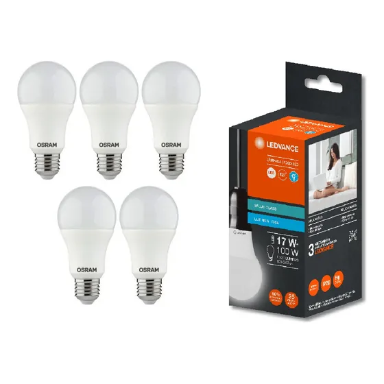 Kit 5 Lâmpadas Led Bulbo 17w Osram Bivolt 1521lm