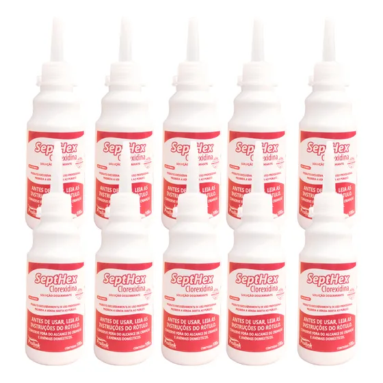 10un Clorexidina 0,5% Shampoo Solução 100ml Antisséptico