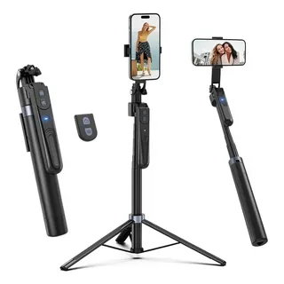 Tripé Inteligente Ia 360° Rastreamento Facial Grava Sozinho Preto
