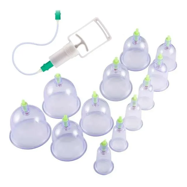 Kit Acupuntura Ventosas Chinas Celulitis 12 Copas + Manguera