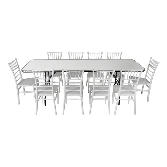 Tablón Plegable + 10 Sillas Tiffany Eventos Alquiladoras