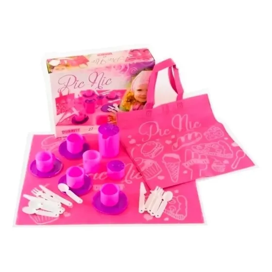 Juego De Té Picnic Duravit 27 Piezas.616 Color utensillos rosas y lilas