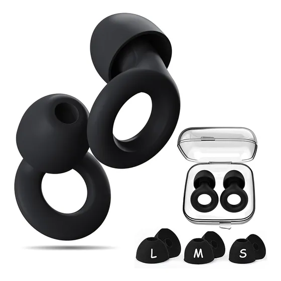 Tapa Oídos Reutilizables Suaves Antiruido Estuche Conciertos Color Negro