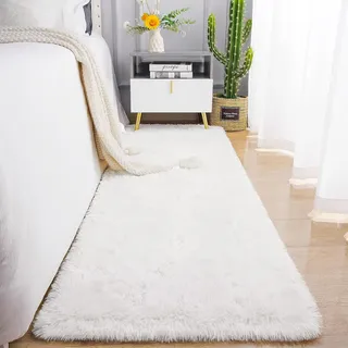Passadeira Corredor 2,00x0,60 Tapete Super Peludo Beira De Cama Sala Quarto Branco Passadeira Corredor 2,00x0,60 Tapete Super Peludo Beira De Cama Sala Quarto Branco