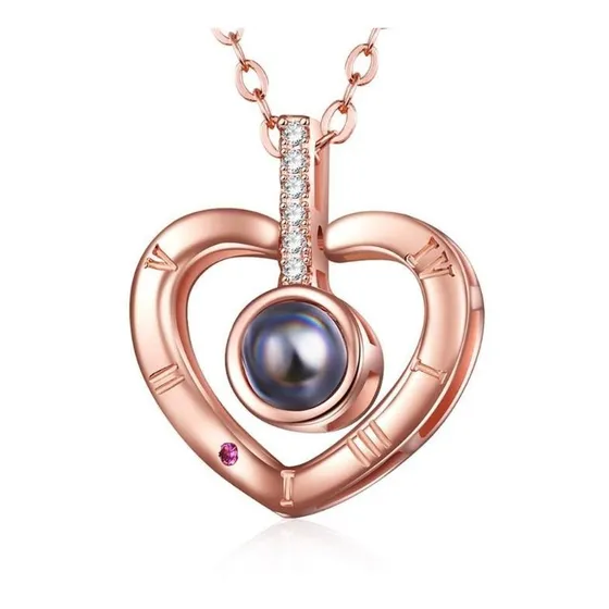 Corazon Numeros Romanoste Amo 100 Idiomas Metal Dorado