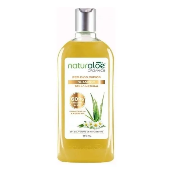 Naturaloe Reflejos Rubios Shampoo Brillo X 360ml Apto Vegano